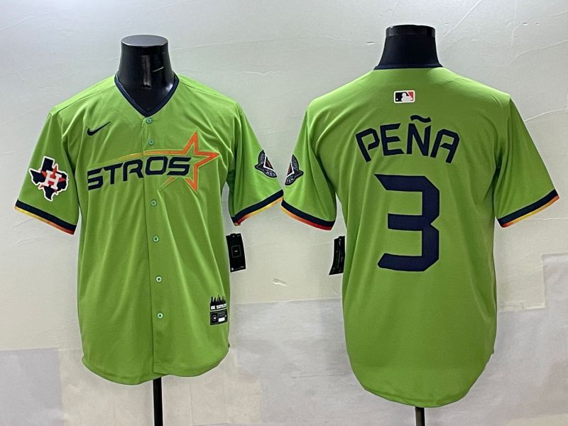 Men Houston Astros #3 Pena Green three generations Joint Name 2025 Nike MLB Jersey style 9